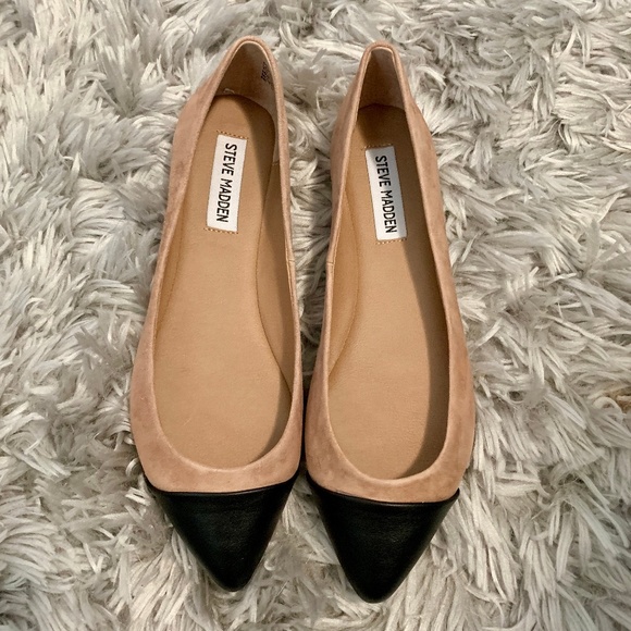 steve madden black suede flats